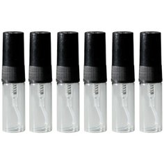 Флаконы для духов Aromaprovokator стекло, спрей черный пластик 3 ml набор 6 шт