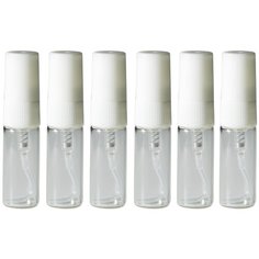 Флаконы для духов Aromaprovokator стекло, спрей белый пластик 3 ml набор 6 шт