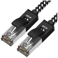 STRONG патч корд 10м GCR Быстрый LAN кабель для интернета черно-белый нейлон cat6 RJ45