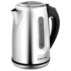 Чайник электрический BRAYER BR1014, 2200 Вт, 1,7 л, нержавеющая сталь, индикация, автоотключение