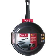 Сковорода VARI "ЧЕРНЫЙ ОНИКС" Fusion HR, литая, 24 см, с ручкой soft-touch, толщина дна 6 мм