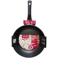 Сковорода VARI "Классическая каменная" литая, черная, 26 см, с антипригарным покрытием