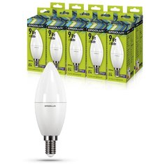 Комплект светодиодных лампочек Свеча Ergolux LED-C35-9W-E14-6K