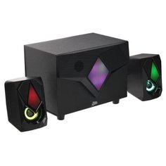 Компьютерные колонки 2.1 Qumo Shield AS006, 15 Вт, подсветка, USB, черные 5385971