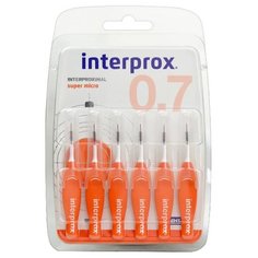 Зубной ершик InterProx Super micro 0.7, оранжевый, 6 шт.