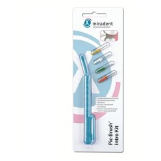 Набор съемных ершиков miradent Pic-Brush Intro Kit, голубой, 4 шт.