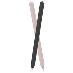Комплект чехлов Deppa Easy Life для стилуса Apple Pencil 2, силикон, 2шт.,черный/розовый