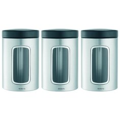 299247 Контейнер для сыпучих продуктов с окном 1,4л., стальной-матовый Brabantia