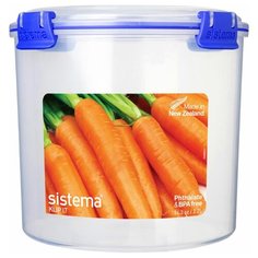 Контейнер круглый "Sistema", Klip it, синий, 2.2л, 1390
