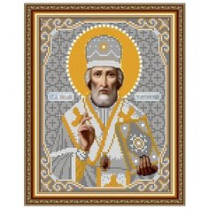 Набор для вышивания бисером «Икона Св.Николай Угодник» бисер Чехия 19*24см Светлица