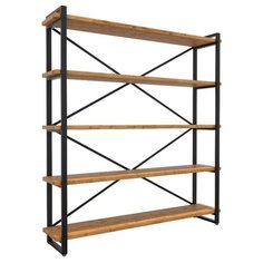 Стеллаж Айсберг Лофт 160х182-2 черный/дуб ватан 4 Сезона