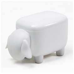 Контейнер для мелочей Sheepshape, белый с белой крышкой Qualy