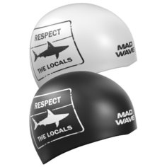 Шапочка для плавания двусторонняя RESPECT reversible, черный MAD Wave