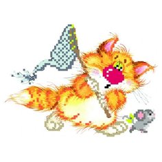 Без кота - жизнь не та! Салочки Набор для вышивания бисером 24х26 (11х16) Матренин Посад 0124/Б