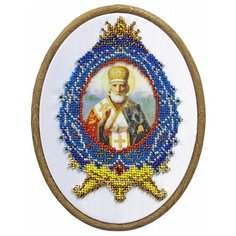 Святой Николай Чудотворец Набор для вышивания с бисером и пяльца 24х26 (11х16) Матренин Посад 0097/БП