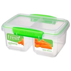Контейнер двойной Fresh (1 л), 17.5х11.7х8 см, зеленый 951620 Sistema