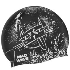 Юниорская силиконовая шапочка MAD WAVE, MAD CAT, Black, M0570 06 0 01W