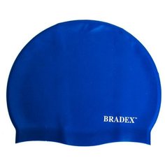 Шапочка для плавания силиконовая, синяя Bradex