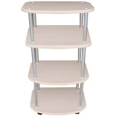 Этажерка 4-х ярусная прямая бел.дуб. Андреев мебель