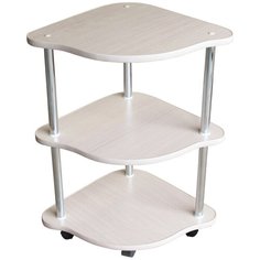 Этажерка 3-х ярусная угловая бел.дуб. Андреев мебель