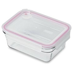 Контейнер Glasslock OCRT-048A (470ml, прямоугольный, для духовки, клапан в крышке, розовый силикон)