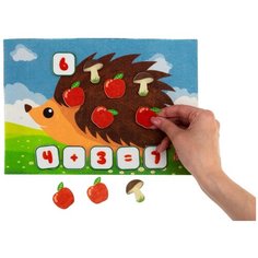 Обучающая игра из фетра на липучках "Ежик состав числа" Веселые липучки
