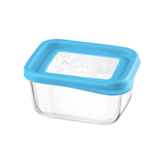 Стеклянный контейнер Frigoverre Bormioli Rocco Fun Blu, прямоугольный 21 х 13 см, 1100 мл