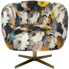 KARE Design Кресло вращающееся Peony, коллекция "Пион" 81*70*75, Полиэстер, Полиуретан, Сталь, ДСП, Мультиколор