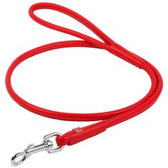 Поводок кожаный круглый для собак красный 4 мм 122 см Collar WauDog Glamour (1 шт)