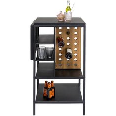 KARE Design Стеллаж барный Binasco, коллекция "Бинаско" 93*105*56, Пихта, Сталь, Черный