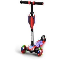 3-х колесный самокат со свет.колесами Small Rider Turbo Spacecraft 3 (Красный)