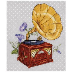 Набор для вышивания PANNA "Мелодия сада. Граммофон (канва в горошек)" 24x27 см