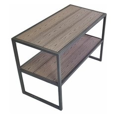 Стеллаж Стрит 2 полки из металла и ДПК Mebelpatio