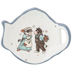 Подставка под чайный пакетик Agness Муу, Ля Мур 11х10 см, высота 2 см (490-404)