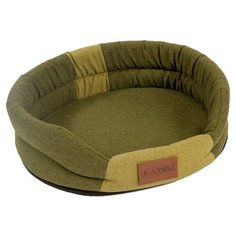 Лежак для собак и кошек Katsu Animal S 65х54 см хаки/салатовый