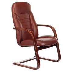 Стул Бюрократ T-9923WALNUT-AV, дерево/натуральная кожа/искусственная кожа, дерево, цвет: коричневый
