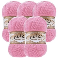 Пряжа Alize Angora Gold, 20 % шерсть, 80 % акрил, 100 г, 550 м, 5 шт., 39 розовый леденец
