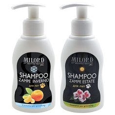 Набор косметики для мытья лап MILORD Шампуни "Зимний" + "Летний" репеллентный по 200 мл Милорд