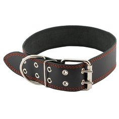 Ошейник для собак кожаный, черный HOMEPET 45 мм 59-71 см