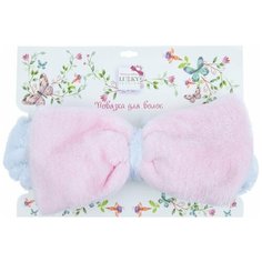 Lukky Fashion косметическая повязка для волос Бантик, ГОЛУБОЙ-РОЗОВЫЙ