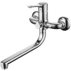 Смарт-Винтаж смеситель для ванны и душа, излив 250мм, керам.переключатель, с аксессуарами, хром Smar Tsant