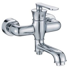 HAIBA Смеситель для ванны латунный с поворотным изливом и душевой лейкой, хромированный HB60181