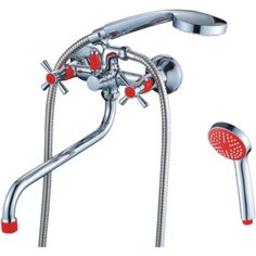 Смеситель для ванны Cron CN22142-6 длинный излив, красный