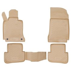 Коврики в салон Element MERCEDES-BENZ С-Class W204 2007-2014, 4 шт. (полиуретан, бежевые), NLC.34.27.212k