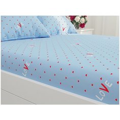 Простынь Сказка "Love" 150х215 см 1,5-спальная