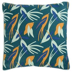 Чехол для подушки зеленого цвета с дизайнерским принтом Birds of Nile из коллекции Wild, 45х45 см Tkano