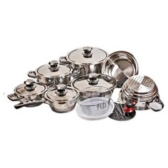 Набор посуды MUNCHENHAUS MH-1144 из нержавеющей стали, 19 предметов