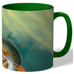 Кружка с рисунком в подарок рыбаку Рыбалка на щуку Drabs