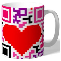 Кружка белая парная в подарок влюбленным - программа с сердцем Drabs