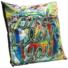 KARE Design Подушка And I Love You, коллекция "Я Люблю Тебя" 45*10*45, Полиэстер, Хлопок, Вискоза, Мультиколор